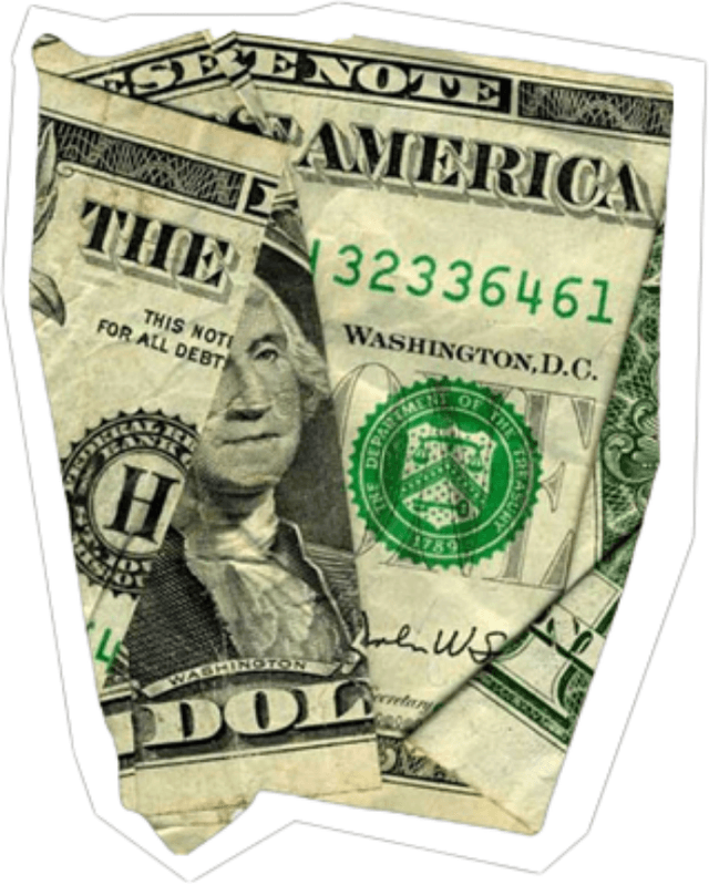 Billete de un dólar arrugado